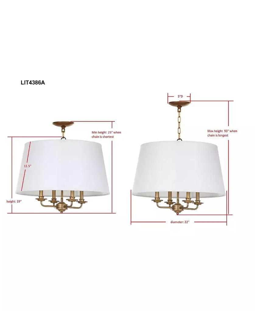 Safavieh Kimball 22"D Adjustable Pendant 4