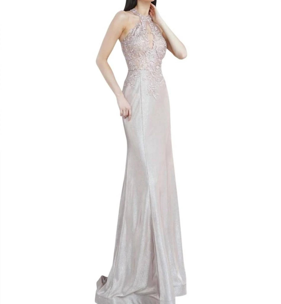 JVN Jvn - Embroidered Key Hole Neckline Prom Dress 2