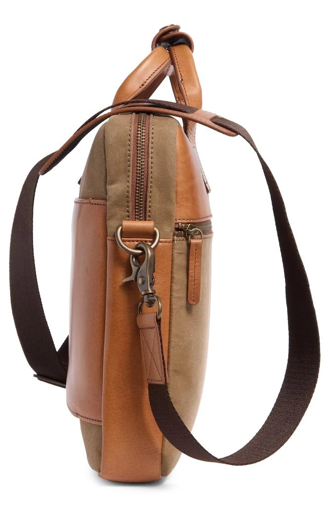 Johnston & Murphy Antique Cotton Canvas & Leather Briefcase 4
