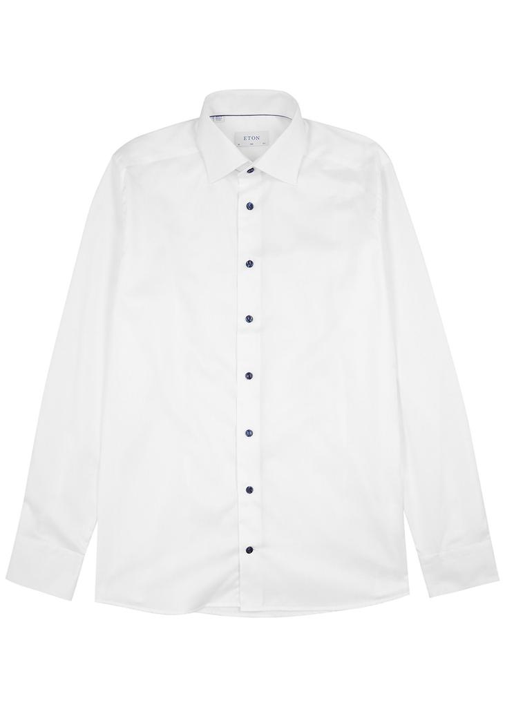 Eton White cotton-twill shirt