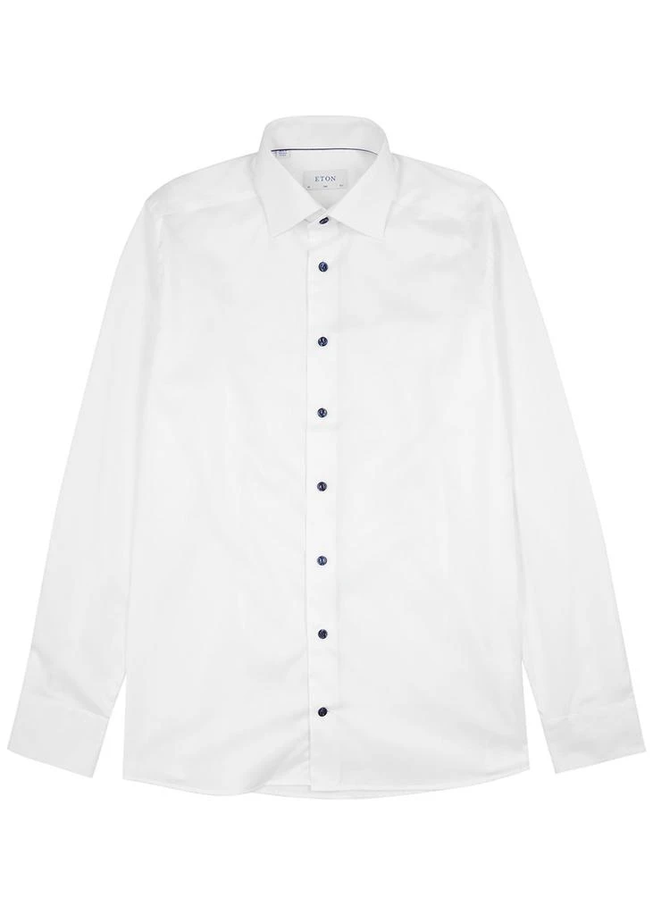 ETON White cotton-twill shirt 1