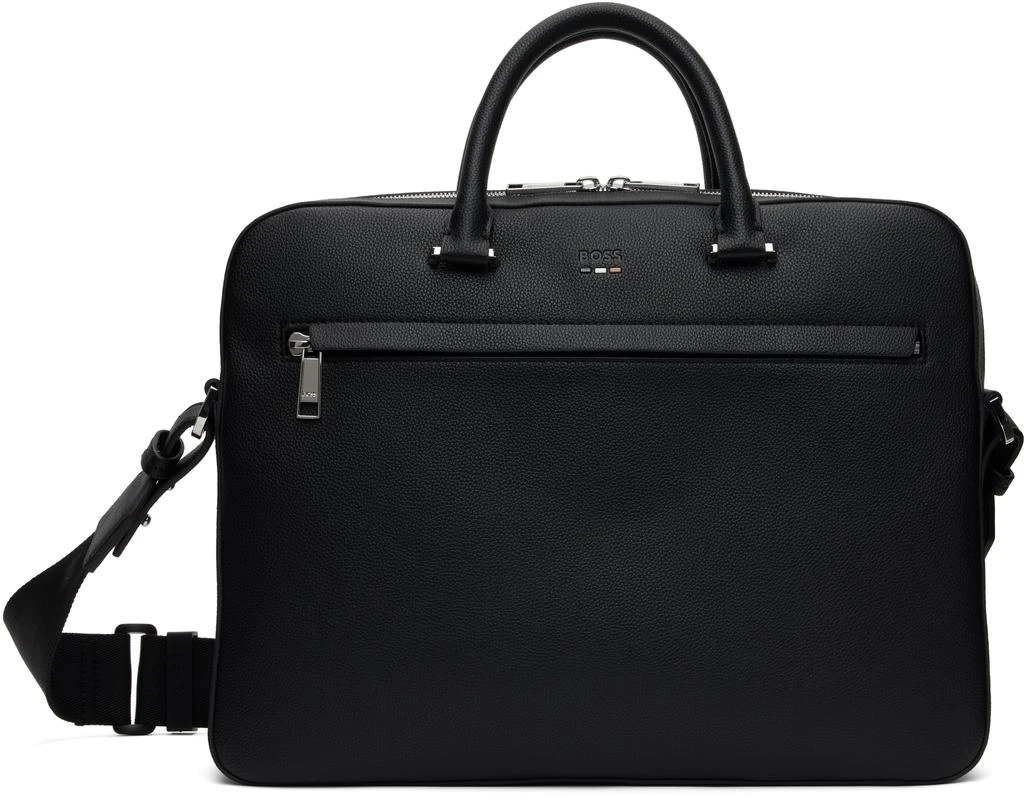 Hugo Boss Black Grained Faux-Leather Briefcase 1