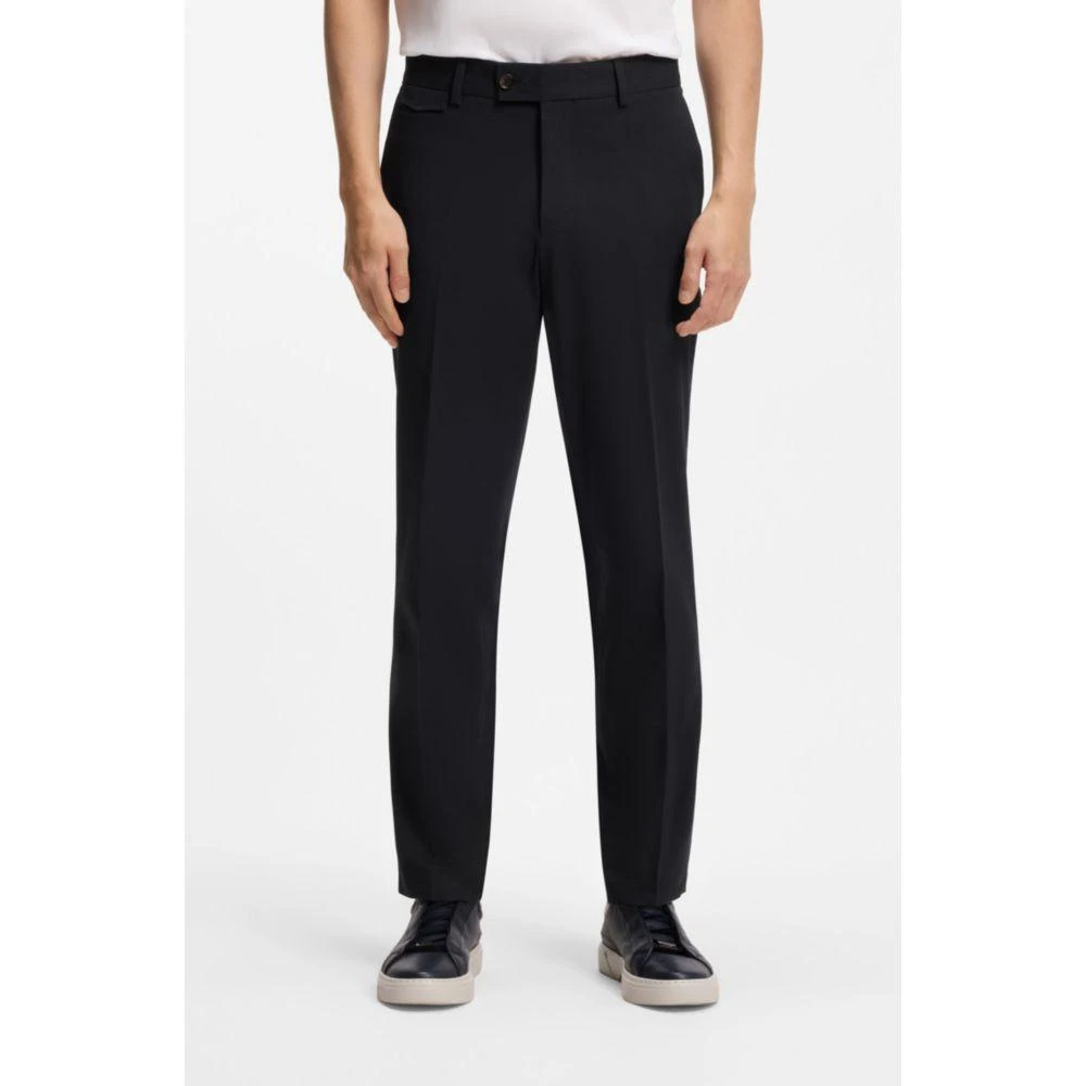 Hugo Boss Easy-iron tapered-fit trousers in stretch-cotton poplin 3