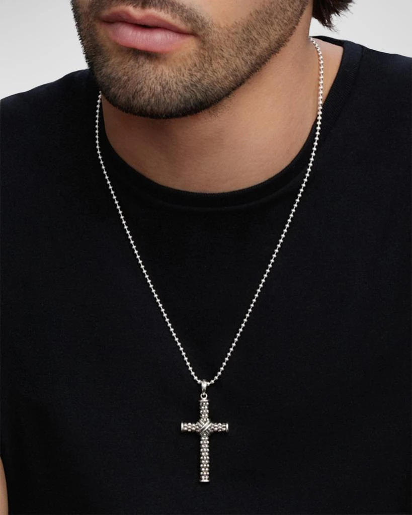 LAGOS Men's Sterling Silver Anthem X Cross Pendant, 51x28mm 2