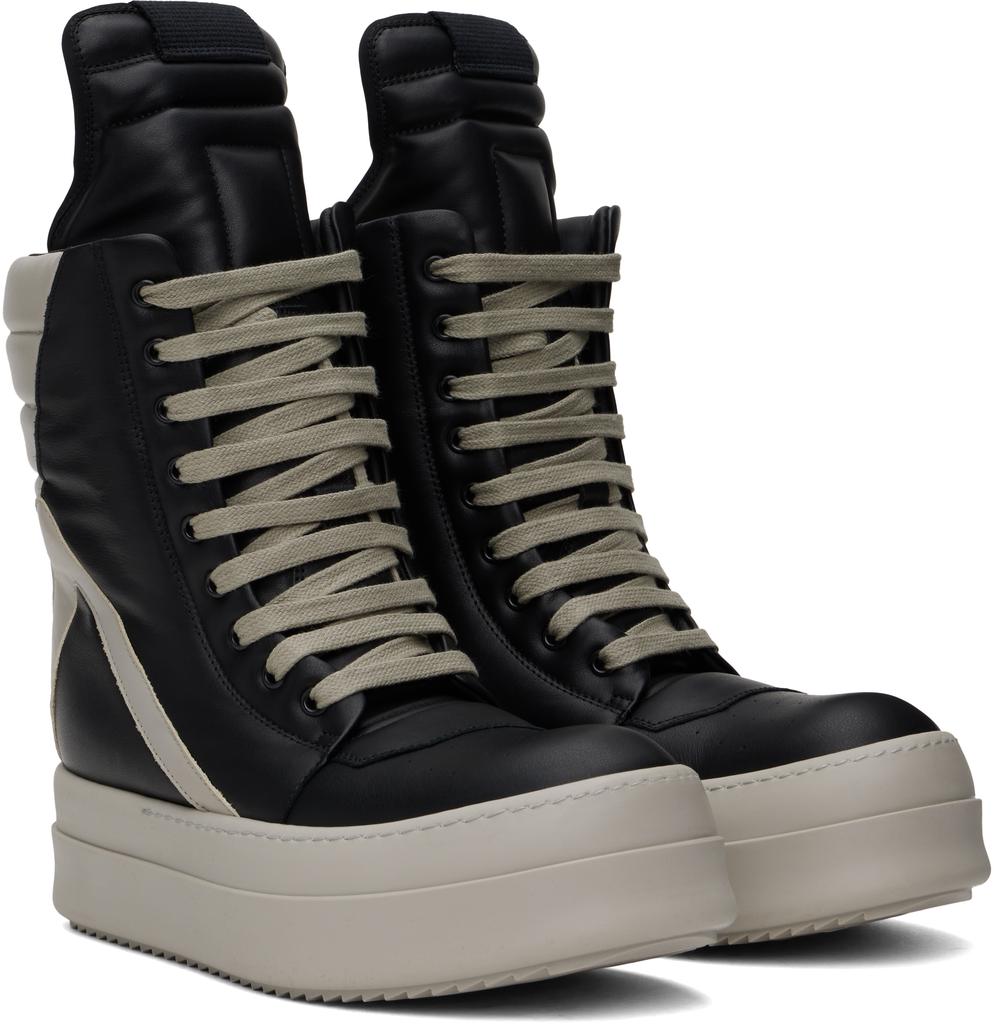 【Rick Owens】Porterville Mega Geobasket スニーカー Rick Owens: Black Porterville Mega Bumper Geobasket Sneakers