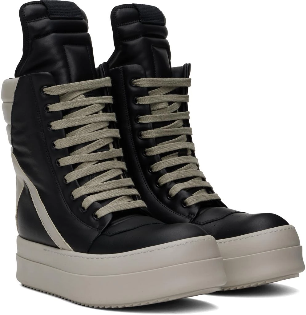 Rick Owens Black & Off-White Porterville Mega Geobasket Sneakers 4
