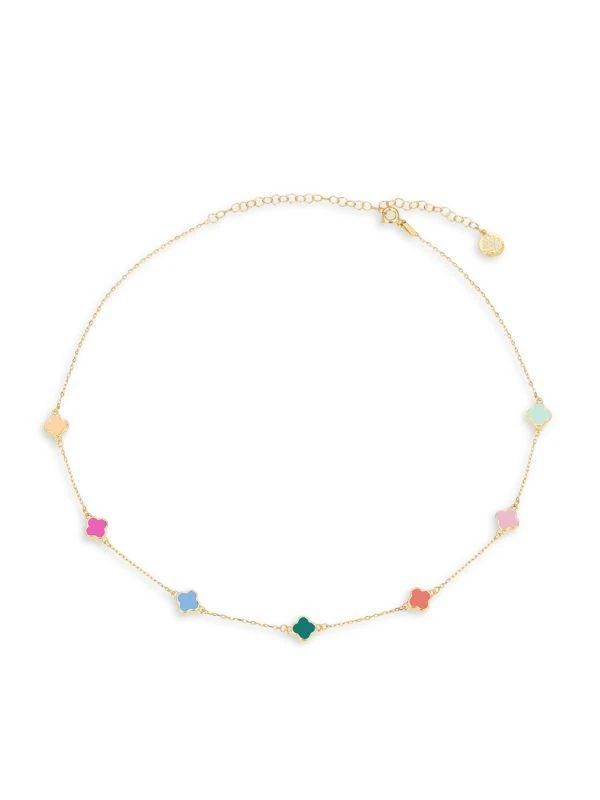 Gabi Rielle Outshine 14K Yellow Gold Vermeil & French Enamel Clover Bracelet 1