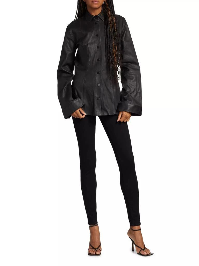 3 X 1 Marina Snap-Front Leather Top 2
