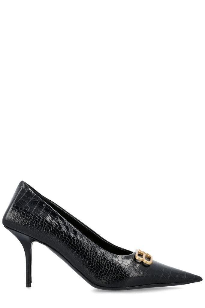 Balenciaga Balenciaga Logo Plaque Pointed-Toe Heels - High