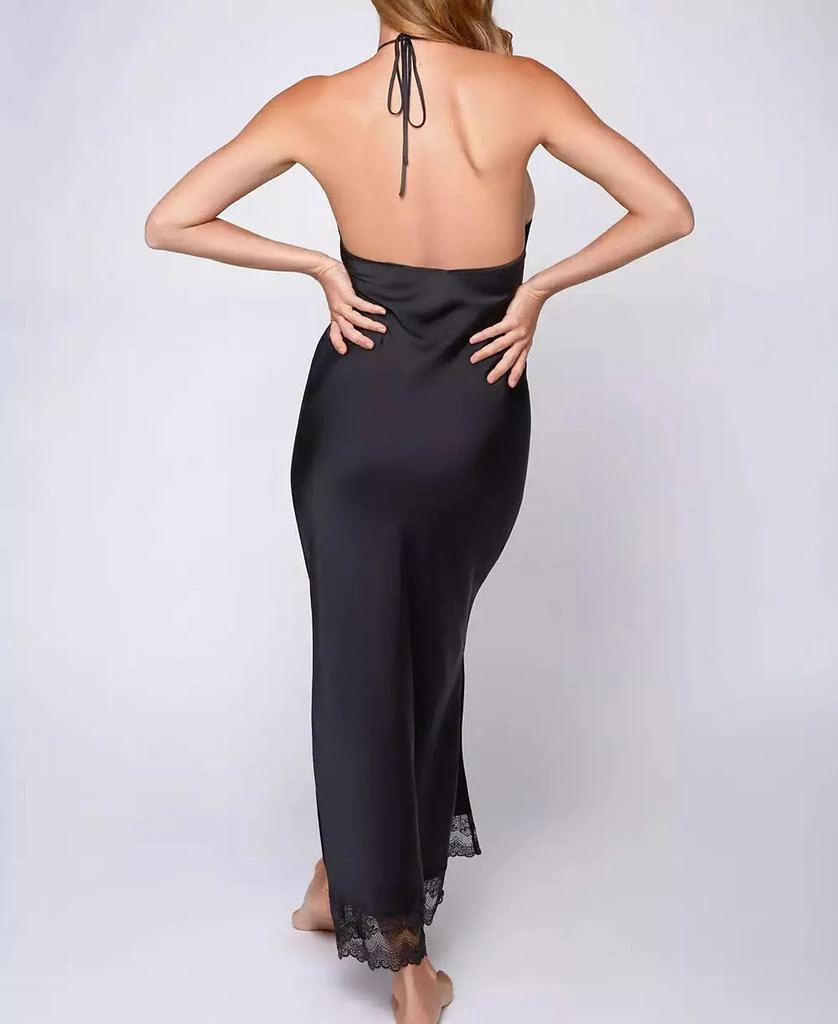 iCollection Women's Silky Stretch Satin Halter Nightgown 2