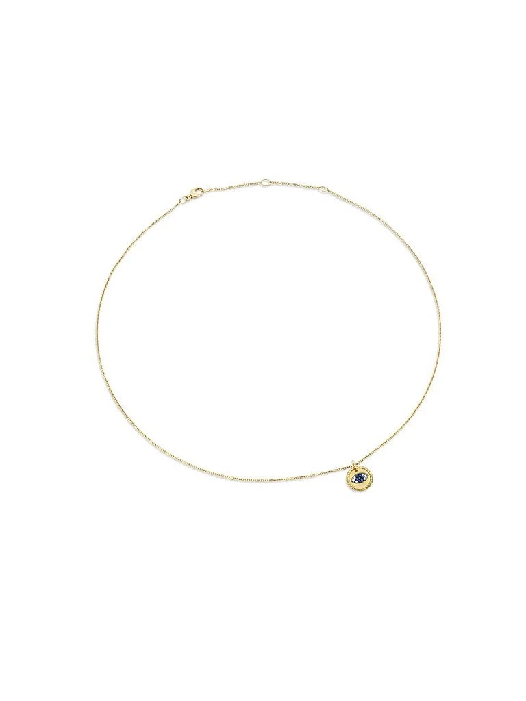 David Yurman Cable Collectibles Evil Eye Necklace in 18K Yellow Gold with Pavé Blue Sapphires and Diamonds, 11mm 3