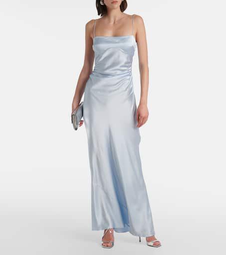 SIR. Lush gathered silk slip dress