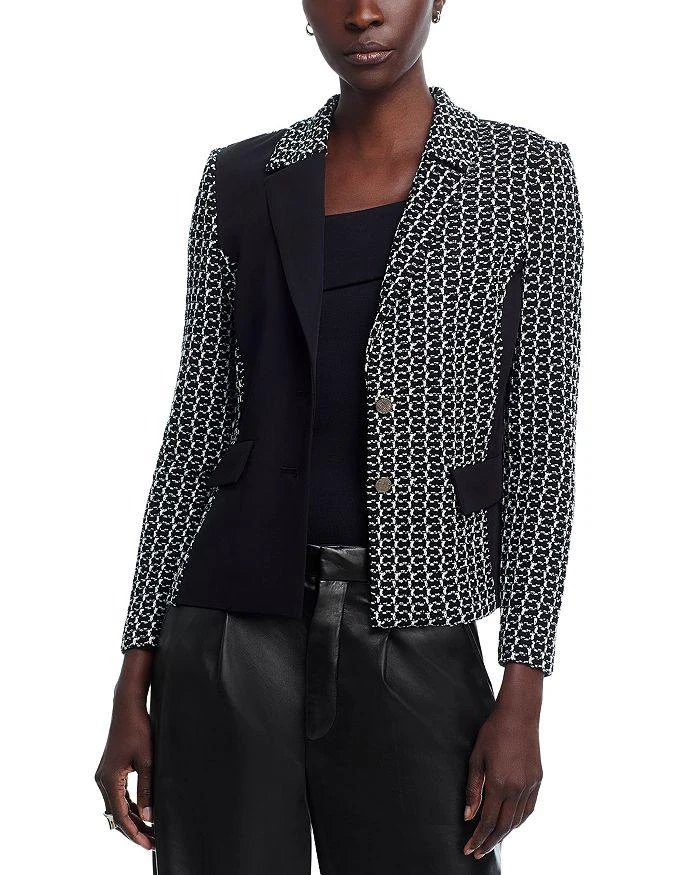 Misook Mixed Media Tweed Knit Blazer