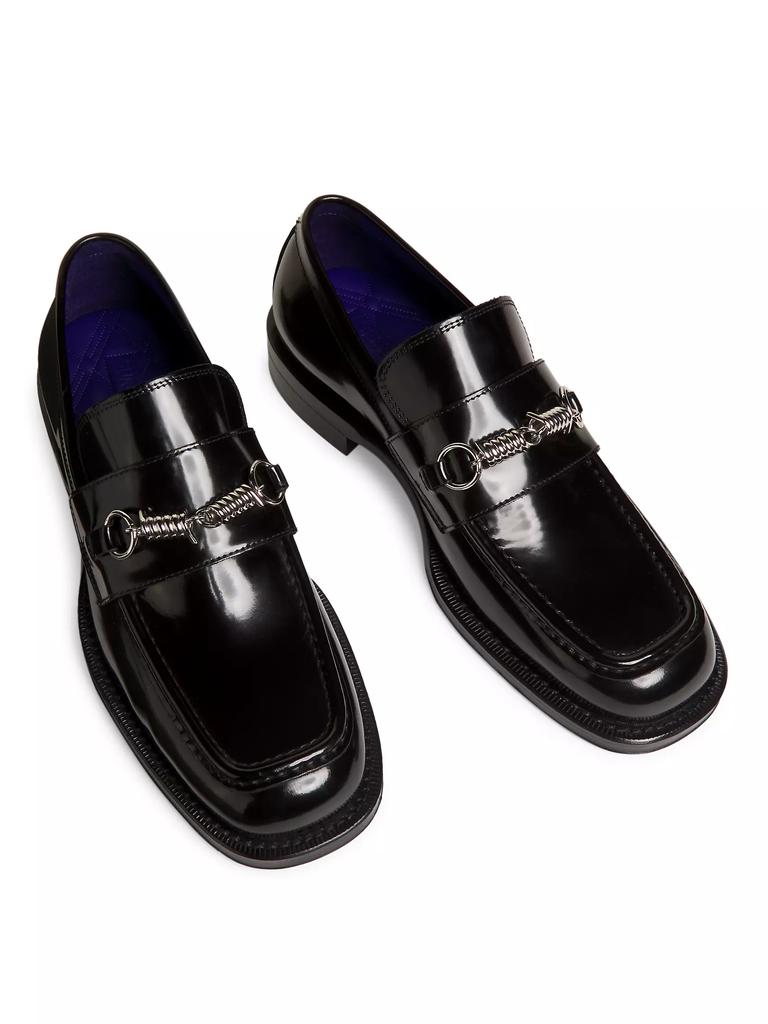 Burberry Barbed Leather Loafers - Business Casual Shoes