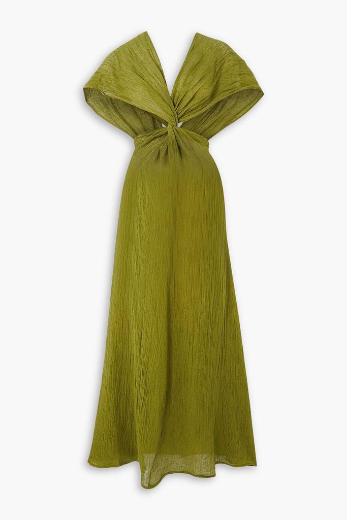 SAVANNAH MORROW Fiori twist-front cutout linen and cotton