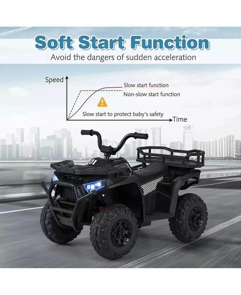 Mecale 24V Kids Ride on Electric ATV Quad Car with Realistic Sounds and LED Lights-Black 9