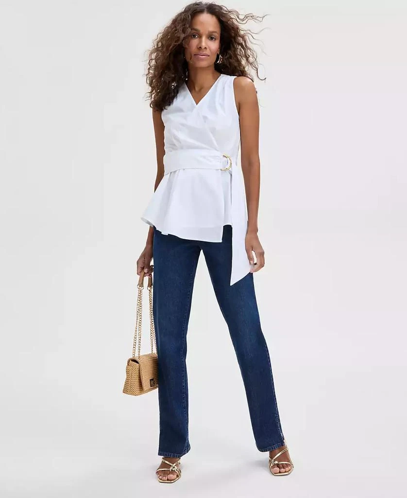 INC International Women's Cotton Belted Blouse, Exclusively at Macy's 2