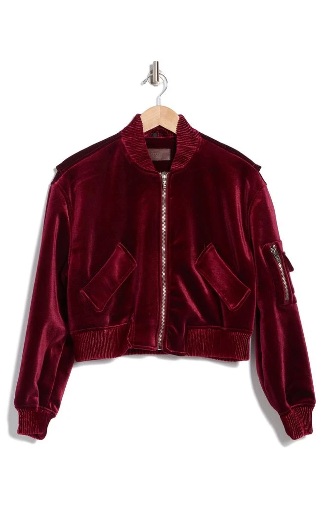 Blank NYC Velvet Crop Bomber Jacket 3