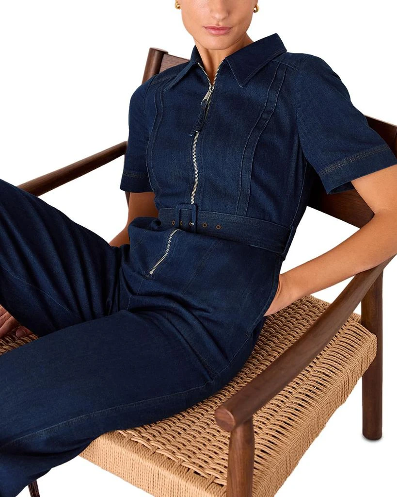 Whistles Denim Pintuck Belted Jumpsuit 5