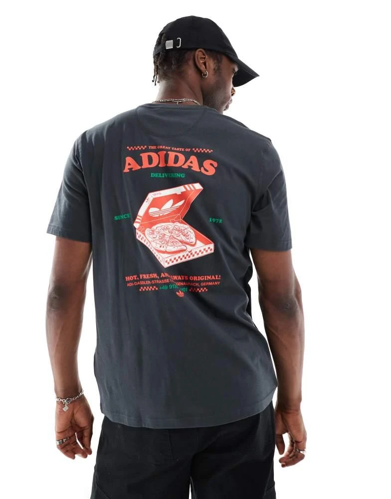 Adidas adidas Originals pizza graphic t-shirt in black 3