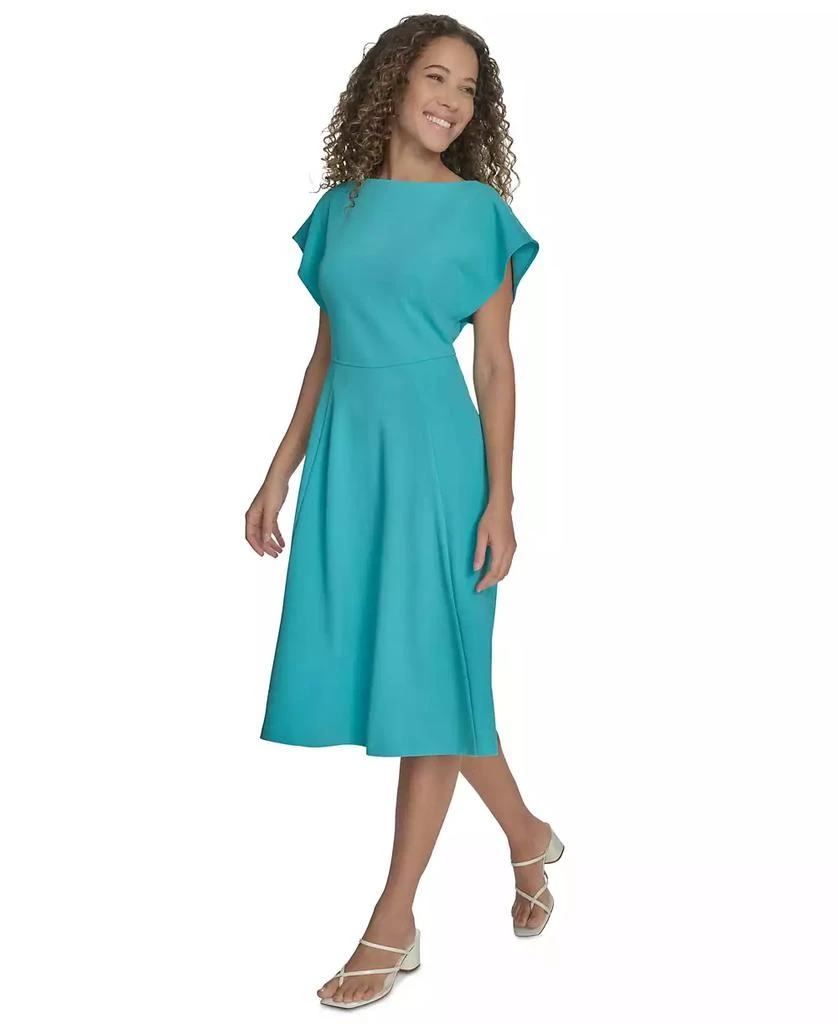 Calvin Klein Petite Flutter-Sleeve Sheath Midi Dress 2