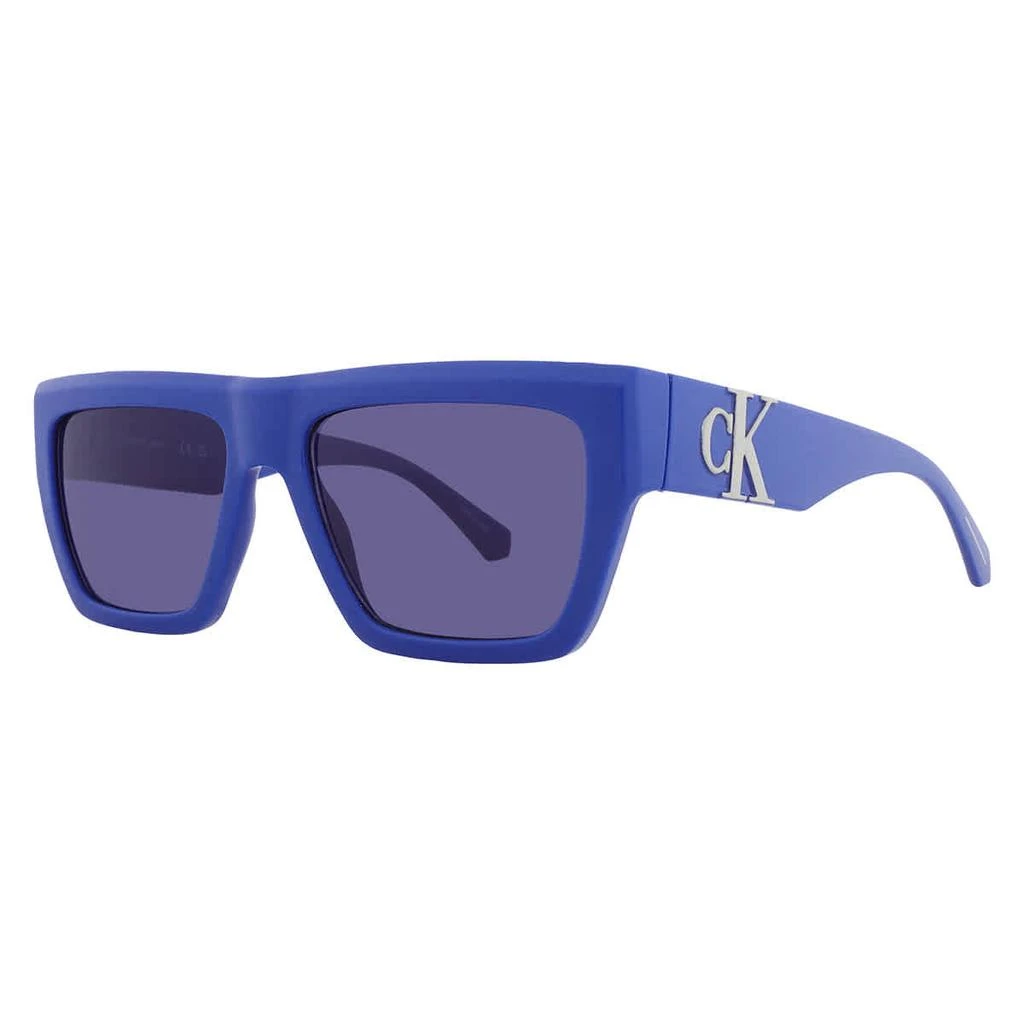 New Calvin Klein Blue Square Sunglasses Calvin Klein Blue Square Unisex Sunglasses CKJ24608S 001 52  main image 4