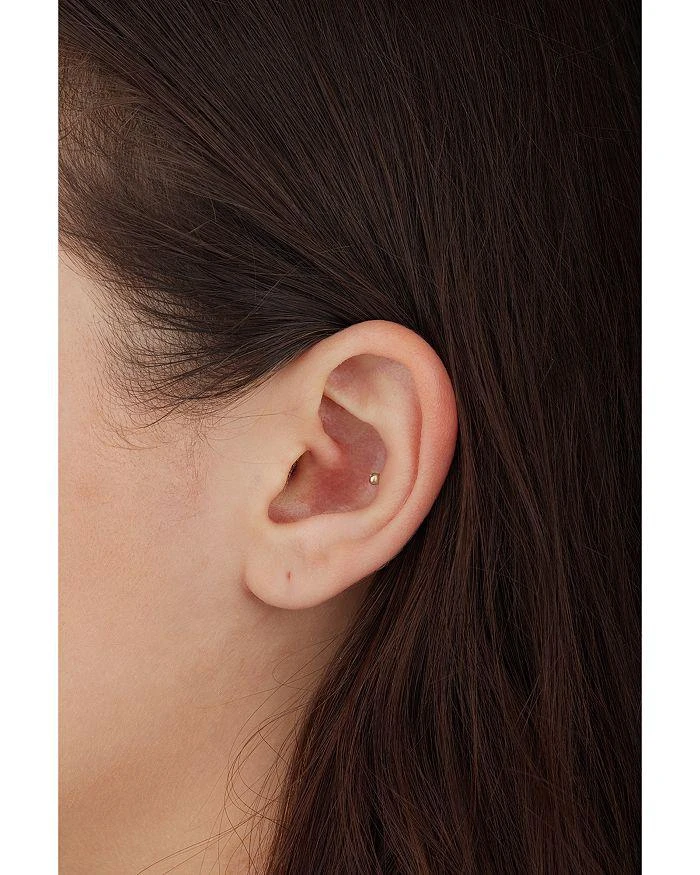 Maria Tash 14K Yellow Gold Ball Threaded Stud Earring 2