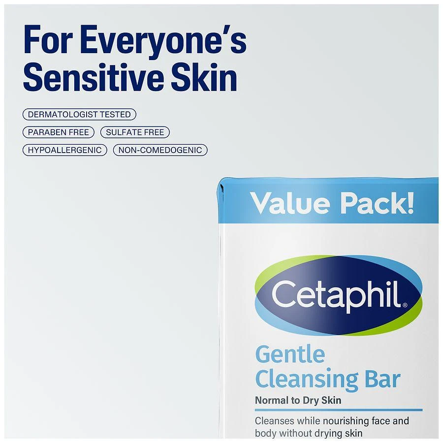 Cetaphil Gentle Cleansing Bars Value Pack, Normal to Dry Skin 3