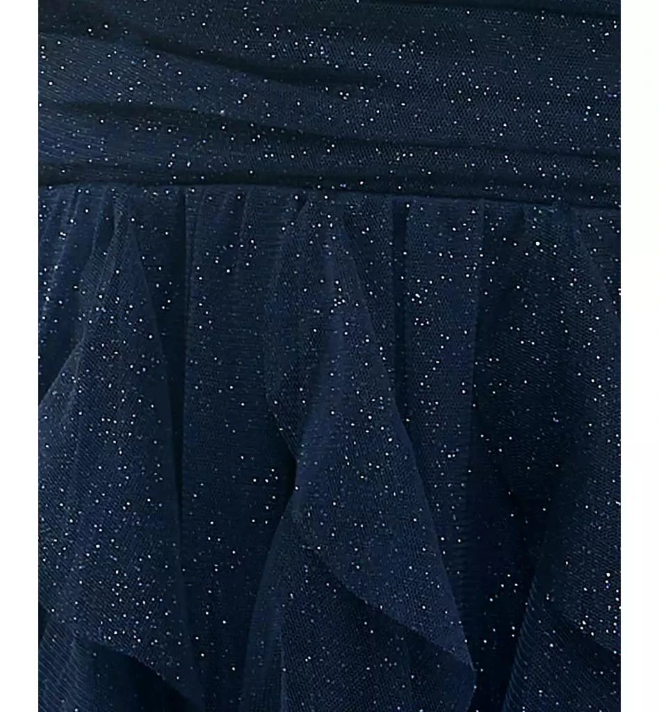 pear culture Juniors' Glitter-Mesh Petal Fit & Flare Dress 7