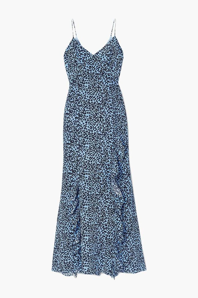 LES RÊVERIES Ruffled leopard-print silk crepe de chine maxi dress 1