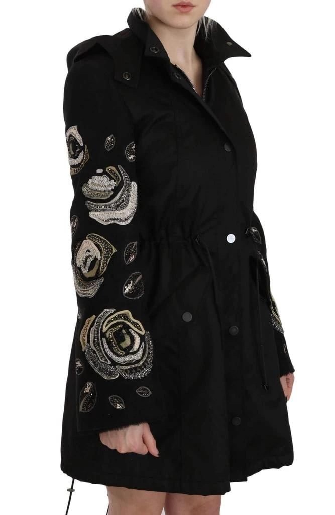 John Richmond John Richmond Floral Sequined Beaded Hooded Jacket Coat 5