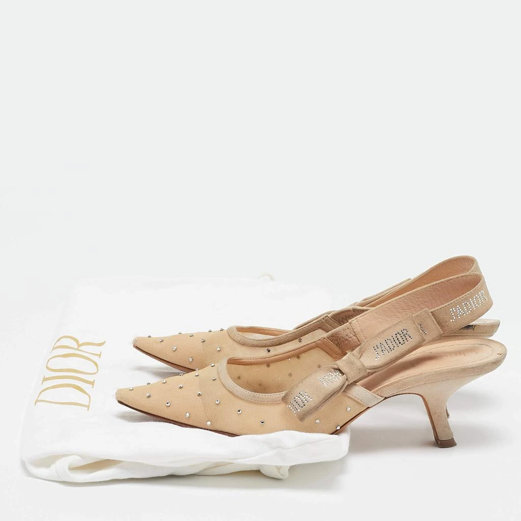 Dior Dior Beige Mesh and Suede J'Adior Slingback Pumps Size 38.5 9