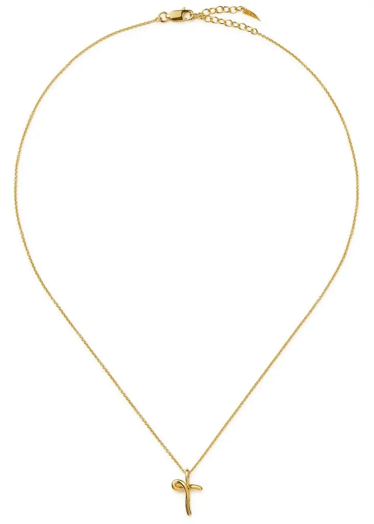 Missoma Initial T mini 18kt gold vermeil necklace 2