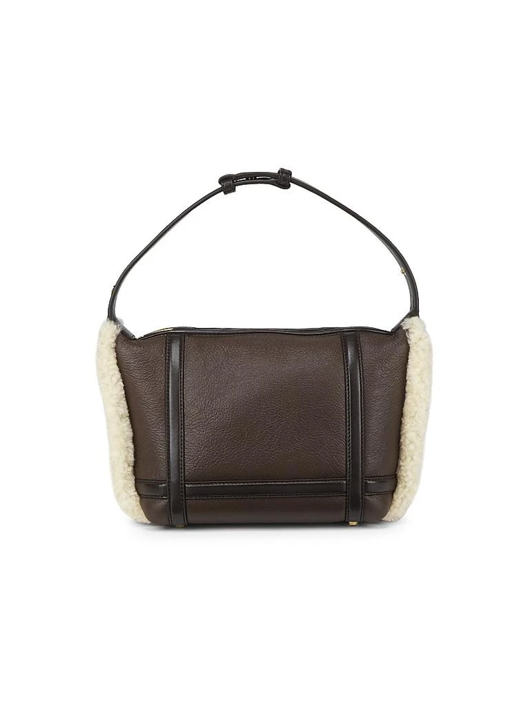 Bottega Veneta Wallace Shearling-Trimmed Leather Top Handle Bag 1