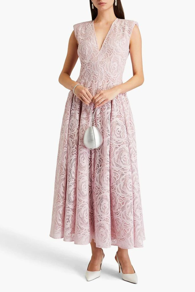 Huishan Zhang Claret guipure lace maxi dress 2