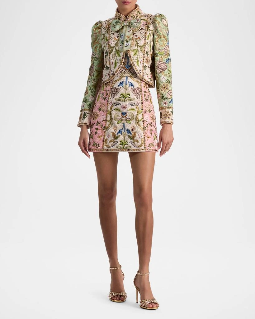 Alice + Olivia Ilaria Embroidered Jacquard Jacket 5