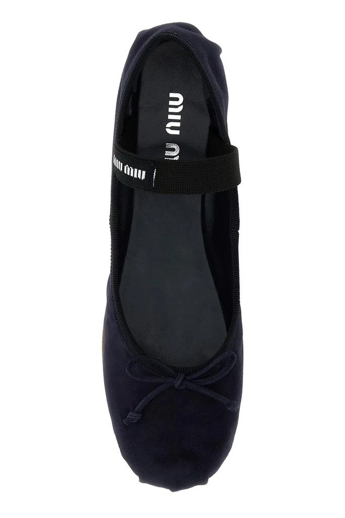 Miu Miu Dark Blue Suede Ballerinas 4