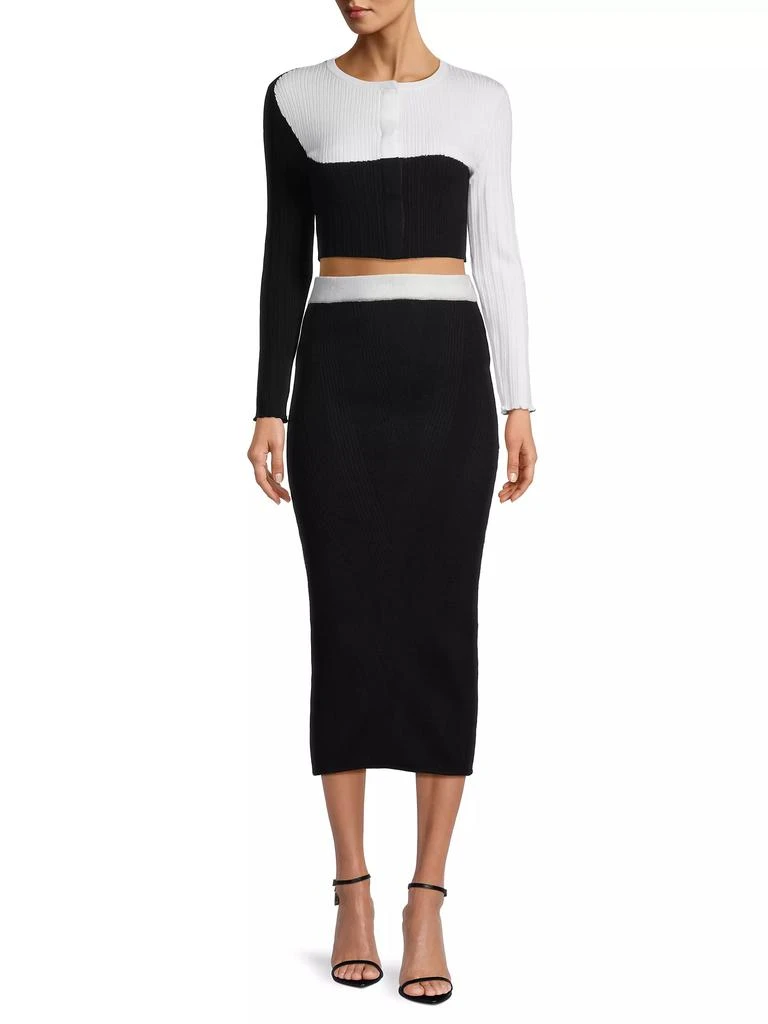 Victor Glemaud Rib-Knit Wool Midi-Skirt 2