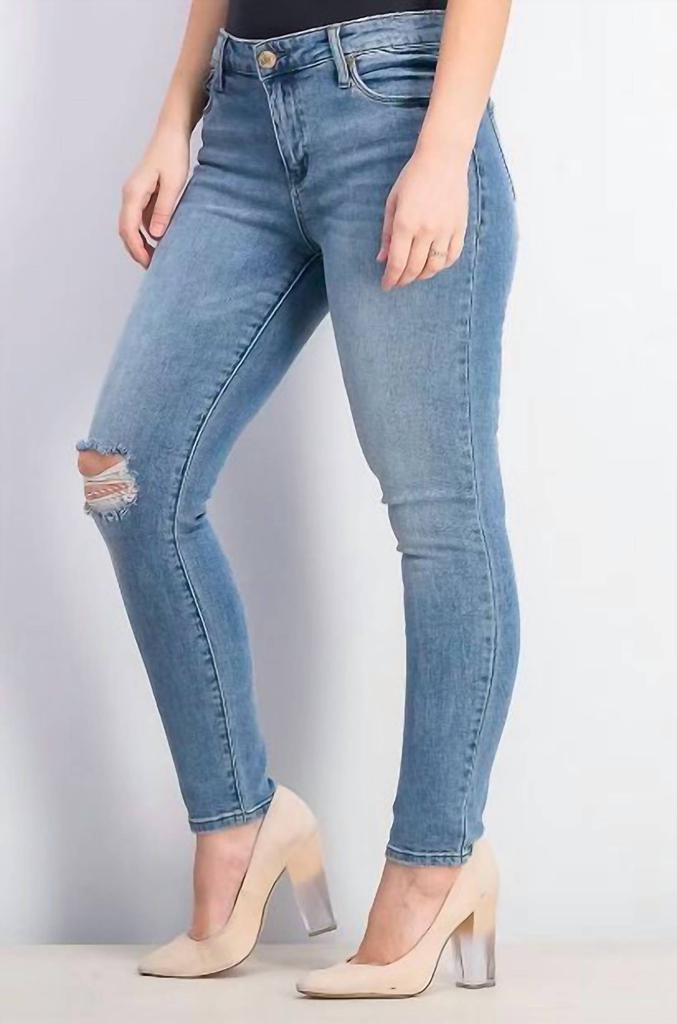 STS Blue Sts Blue - Emma 9" Distressed Mid Rise Ankle Skinny Jeans