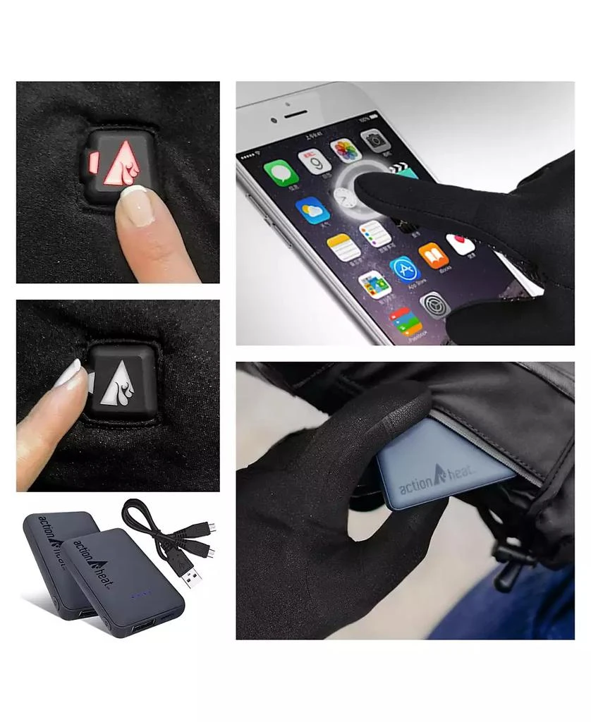 ActionHeat Men's 5V Battery Heated Glove Liners Black - 6