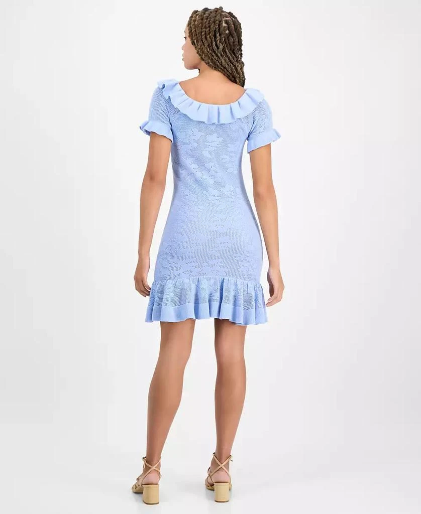 Freshman Juniors' Crocheted Ruffled Mini Dress 2