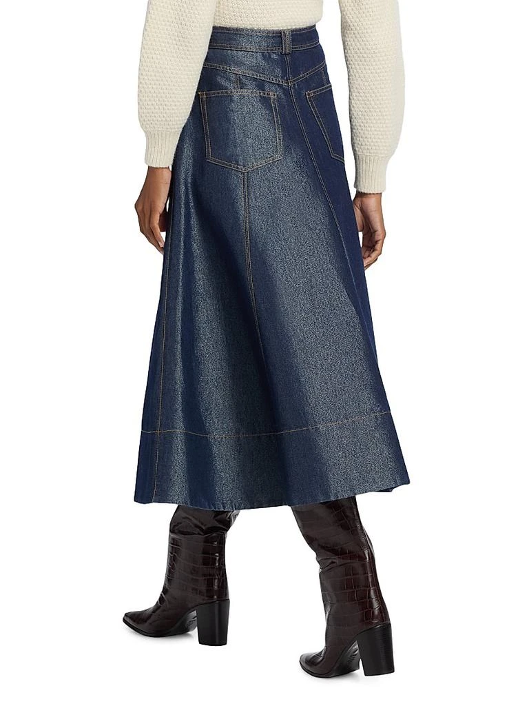 Cinq à Sept Benji Denim A-Line Midi-Skirt 5