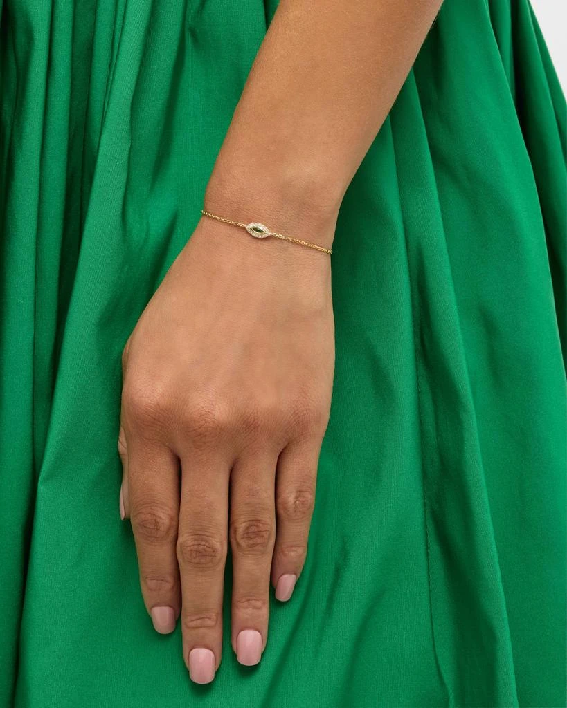 Anita Ko 18K Yellow Gold Emerald Evil Eye Bracelet with Diamonds 2