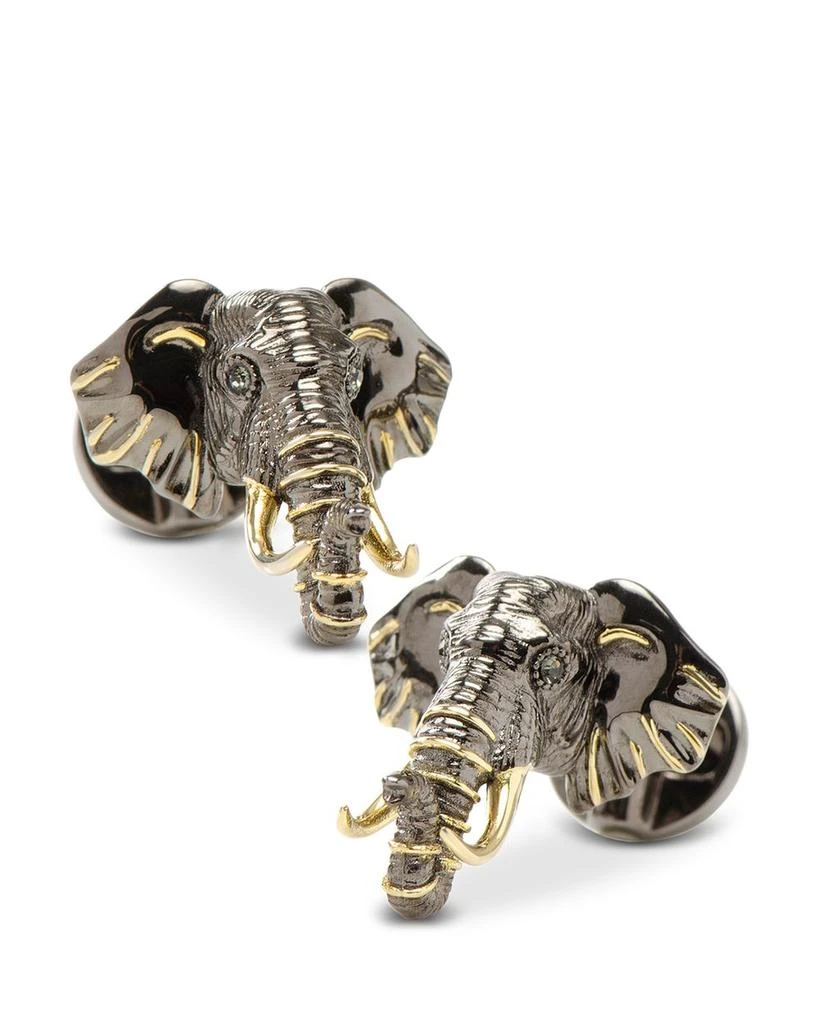 Cufflinks Inc Sterling Silver and 14K Gold Elephant Cufflinks 1