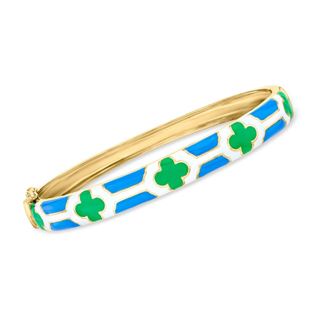 Ross-Simons Ross-Simons "Hamptons Stack" Set Of 4 Bangle Bracelets in 2-Tone Sterling Silver 6
