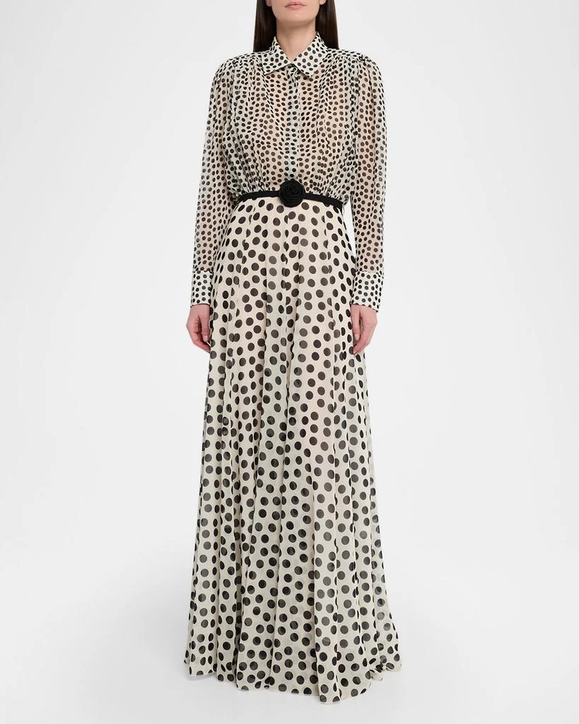 Chiara Boni Liyan Belted Polka Dot Maxi Dress 2