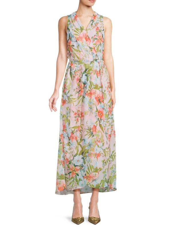 Donna Ricco Belted Floral Maxi Dress 1