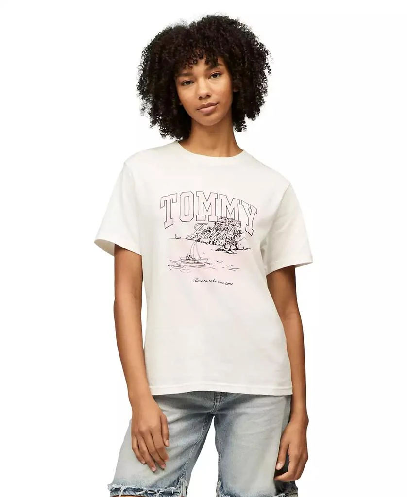 Tommy Jeans Women
s Relaxed Tonal Tropics Graphic Tee 1