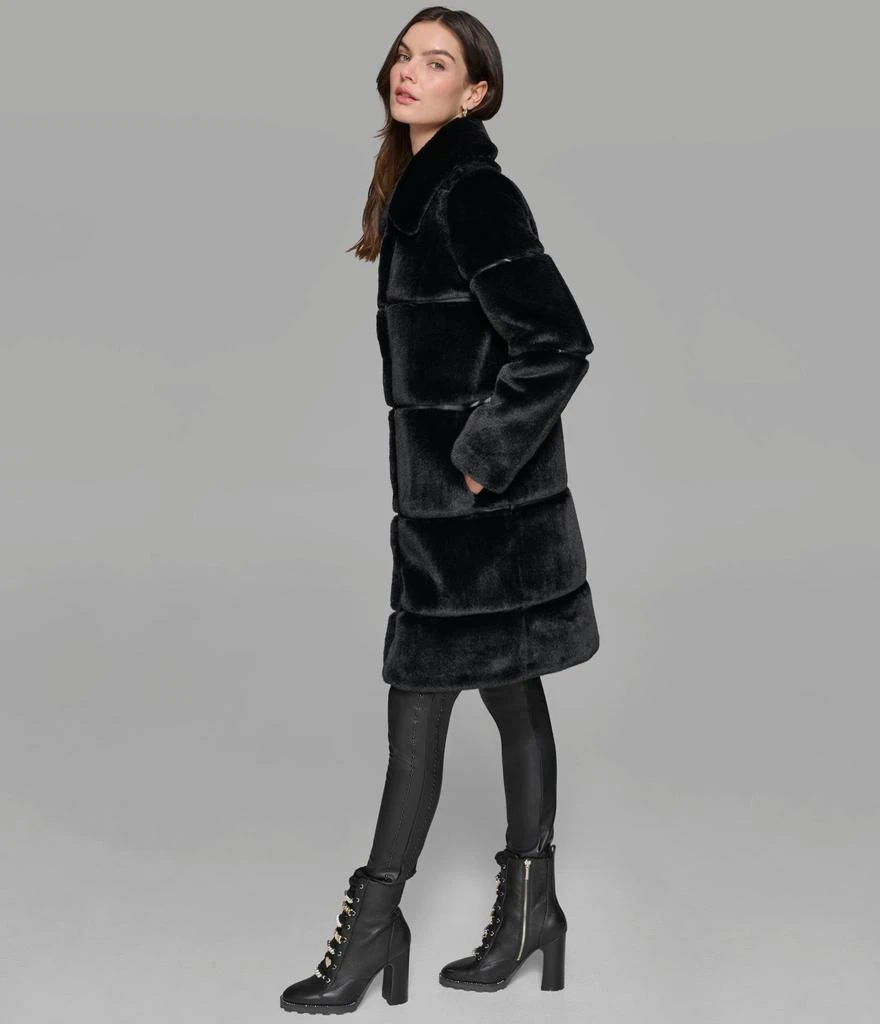 Karl Lagerfeld Paris LONG CHANNEL FAUX MINK COAT 5