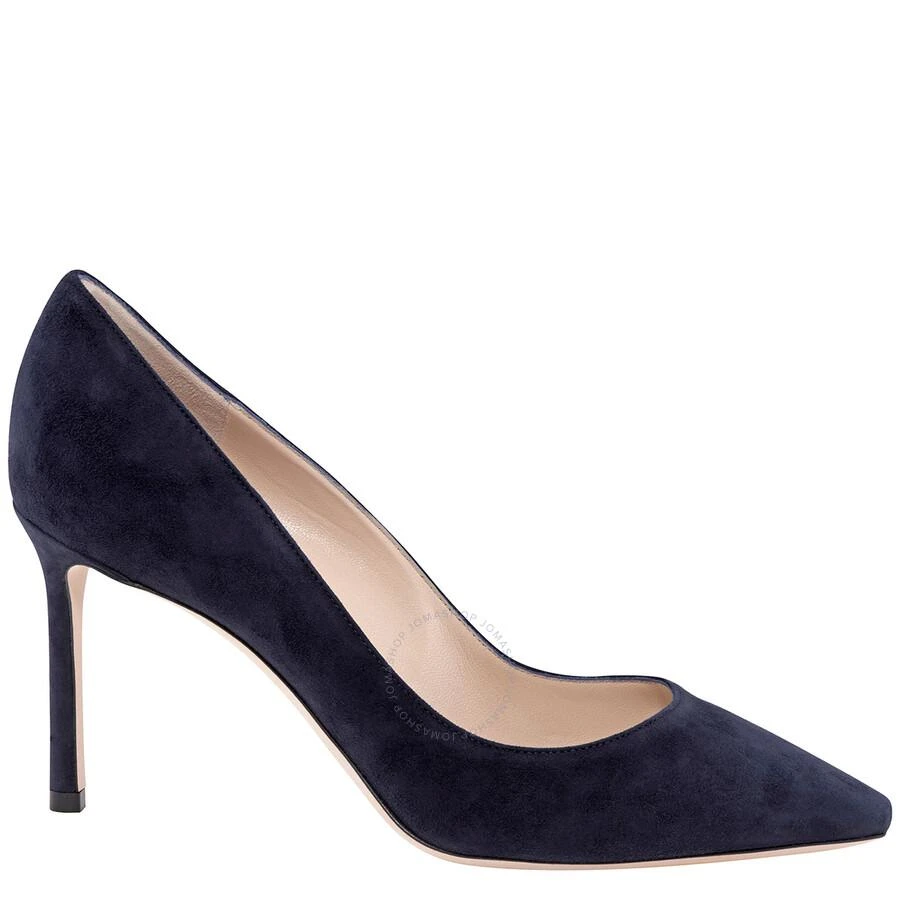 Jimmy Choo Ladies Romy 85 Navy Suede Pumps 1